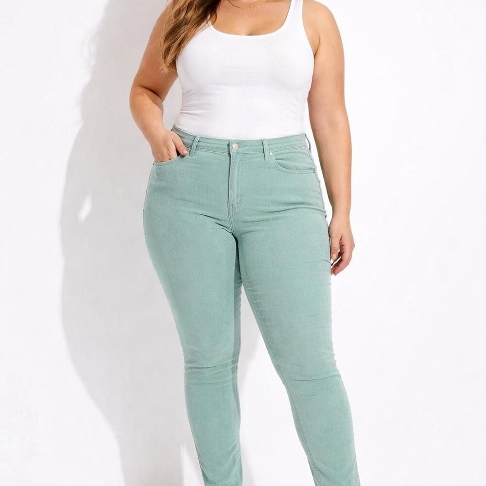 American-eagle-outfitters Women's Green Corduroy Jegging 14 Super Stretch